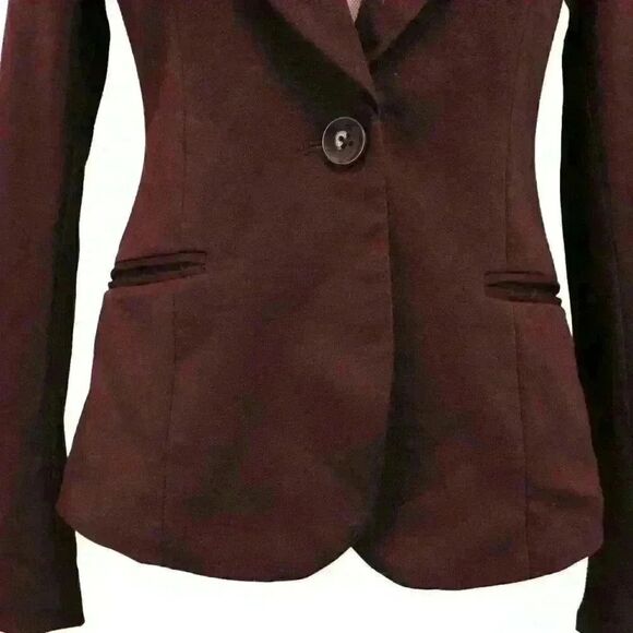 WHBM Burgundy Everyday Knit Blazer Size 00 - Picture 3 of 9
